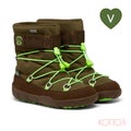 Affenzahn Snowboot Snowy Vegan (TEX), Frog (TEX membrane, water-resistant Econyl / microfiber, teddy lining) - All-weather sole
