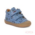 Froddo Ollie Velcro, Denim+ "Vroom!" (print leather, leather lining) - Ollie Rubber sole / "Barefoot Friendly"