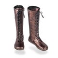 Peerko Empire Leather, Chestnut (metallic leather, thin polyester felt lining) - Peerko sole