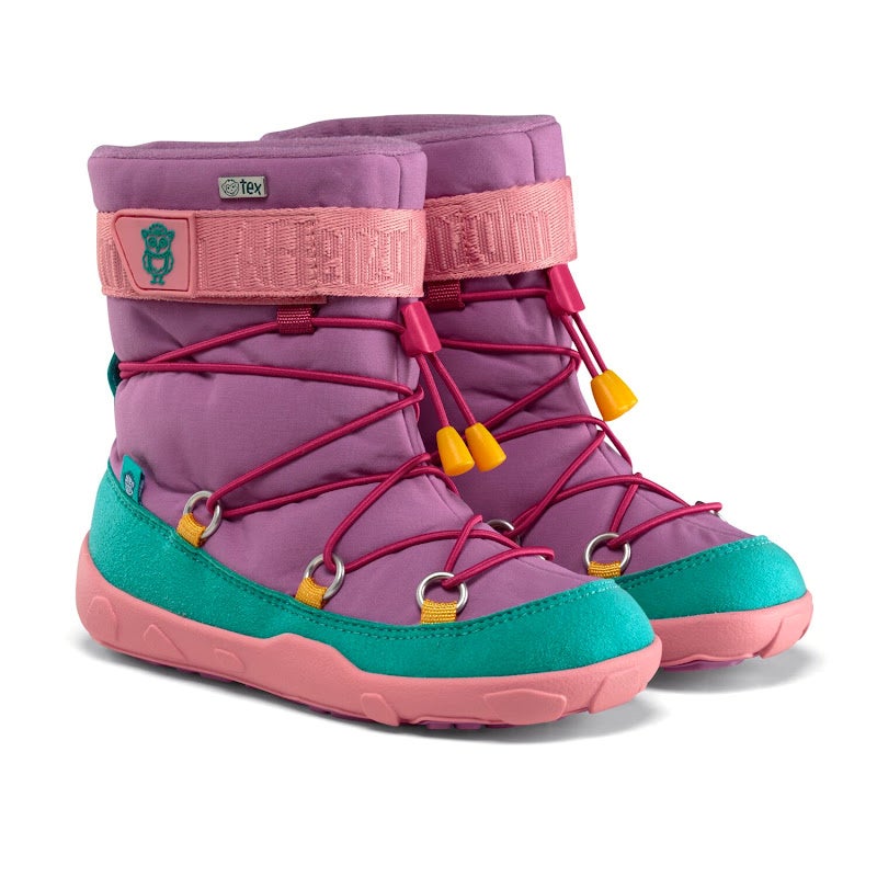 Affenzahn Snowboot Snowy Vegan (TEX), Owl (TEX membrane, water-resistant Econyl / microfiber, teddy lining) - All-weather sole